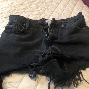 Black jean shorts